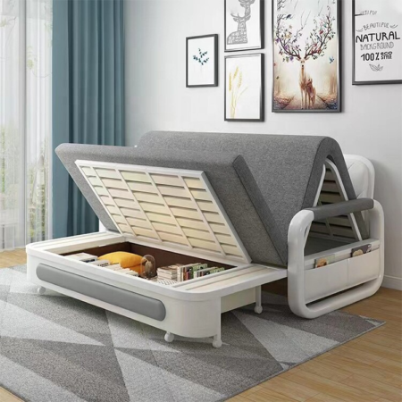 folding sofa cum bed Modern multi-function wooden living room furniture bed Telescopic Double Storage