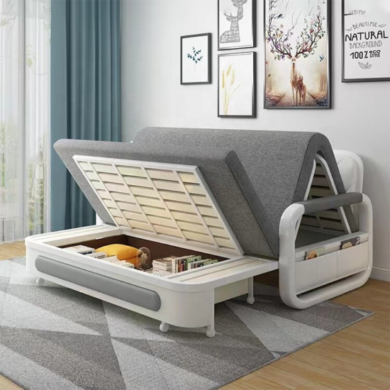 folding sofa cum bed Modern multi-function wooden living room furniture bed Telescopic Double Storage