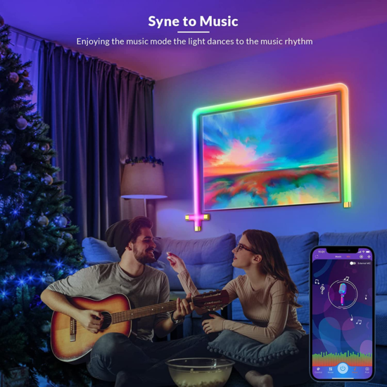 Smart LED Wall Light Multicolor Music Sync for Gaming TV Bedroom Streaming APP Control Alexa Compatible - Image 2