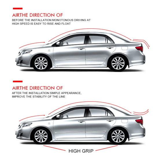 Spoiler Rear Wing For Universal car 1.2M Soft Lip Sticker Car Spoiler - Image 3