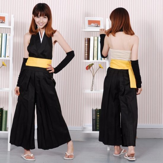 Anime Bleach Captain Soi Fon Cosplay Costume Full Set Battleframe Backless Costume Kimono