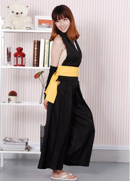 Anime Bleach Captain Soi Fon Cosplay Costume Full Set Battleframe Backless Costume Kimono - Image 3