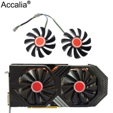2pcs/set95MM XFX RX580 GPU Cooler Fan For HIS RX 590 580 570 Graphics Card Cooling