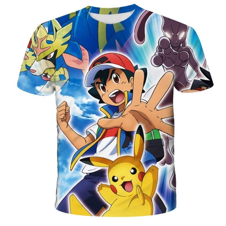 Pokemon T Shirt Boys and Girls 3d Printing Pikachu Short-Sleeved - Image 3