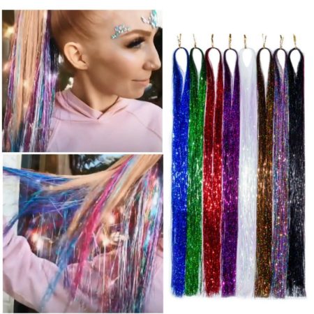 Sparkle Shiny Hair Extensions Long 100cm 120 Strands