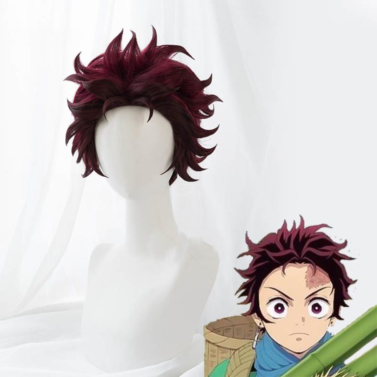 Anime Nezuko Tanjirou Kamado Wigs Demon Slayer Kimetsu no Yaiba - Image 2