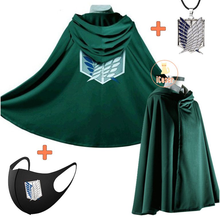 Attack on Titan Anime Scouting Legion Wings of Levi Ackerman Eren Hange Zoe Outfit Cape