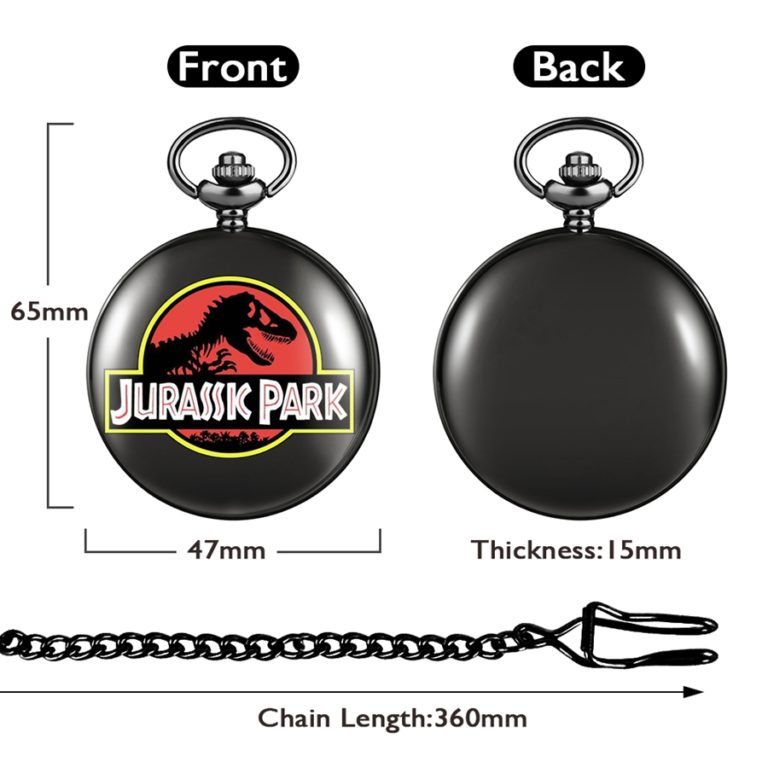 Jurassic Park Theme Dinosaur Forest Quartz Pocket Watch Wild Protected - Image 4