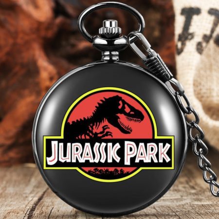 Jurassic Park Theme Dinosaur Forest Quartz Pocket Watch Wild Protected