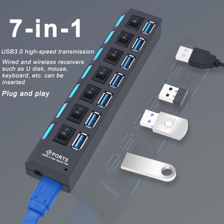 USB Hub 3.0 Hub USB 3 USB 2.0 Multi USB Splitter Power Adapter 4/7 Port Multiple Expander 2.0 with Switch for PC Accessories - Image 3
