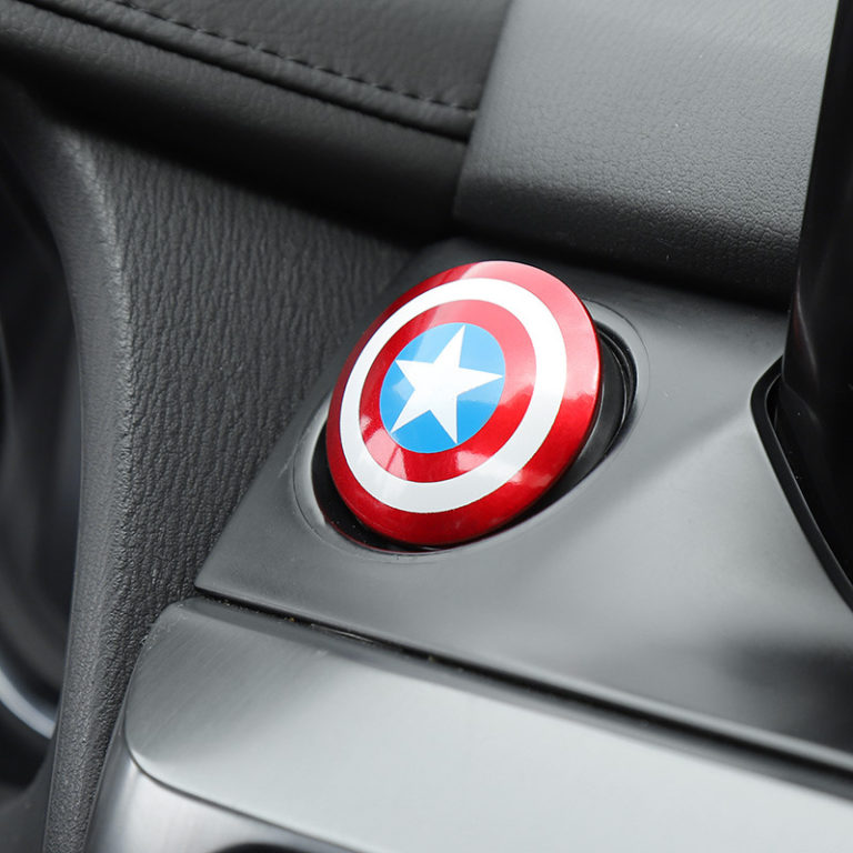 Car Engine Ignition Start Switch Button Cover Marvel Spiderman Iron Man - Image 4