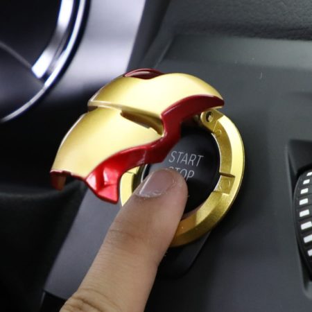 Car Engine Ignition Start Switch Button Cover Marvel Spiderman Iron Man
