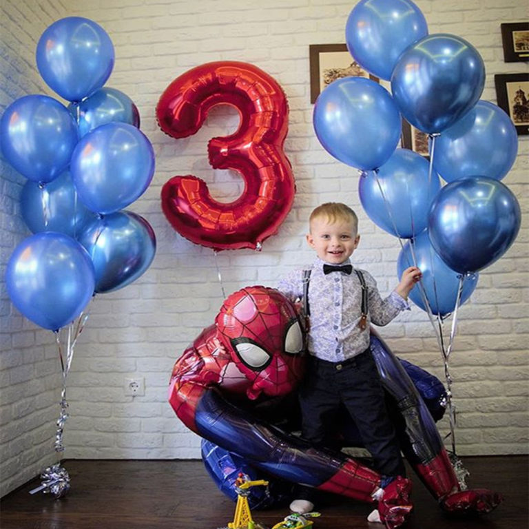 ⁦1Set 3D Marvel Big Spiderman Hero Foil Balloons For Birthday Party Decorations Kids Iron Man Inflated Toy Gifts⁩ - الصورة ⁦2⁩