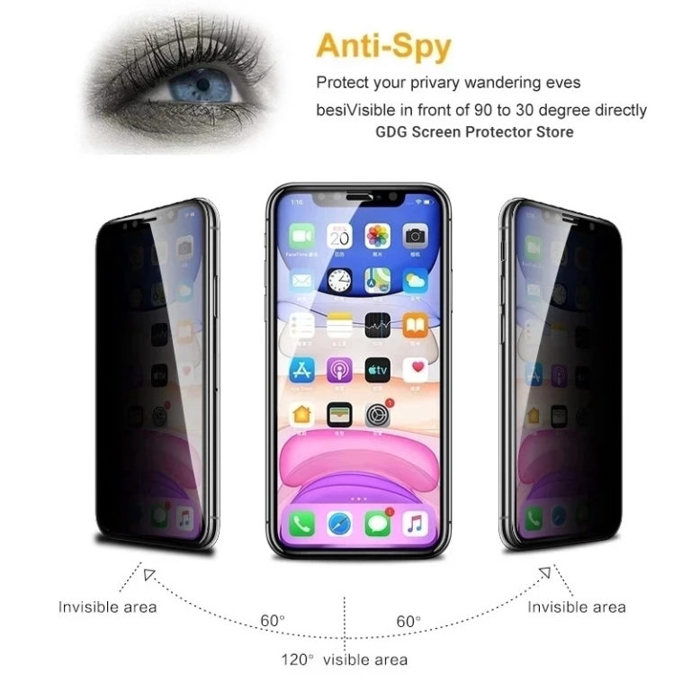 Privacy Glass Anti-spy Film for IPhone Screen Protector - Image 2