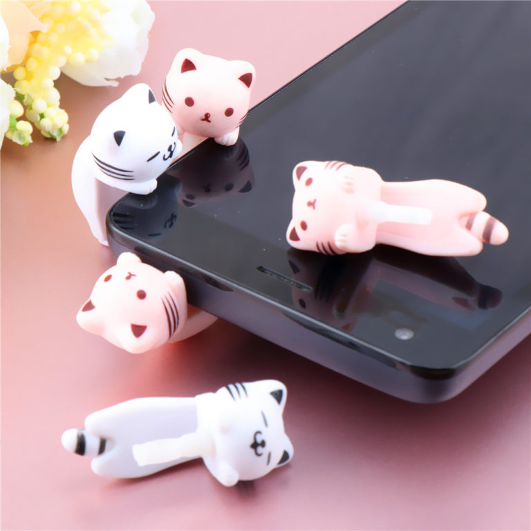 Cute Cat Earphone Dust Plug AUX Protection 3.5mm Phone