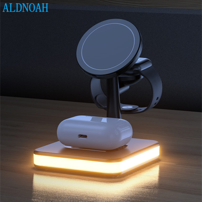 Magnetic Wireless Charger Stand For iPhone Apple iWatch 7 Airpods Fast Charging Station