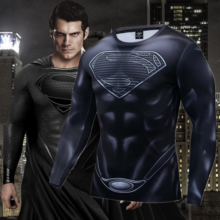 3D Printed super man Costume Compression T-shirt