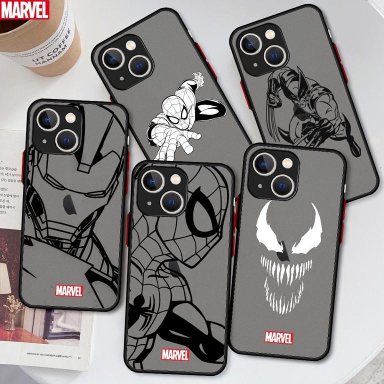Case For iPhone Marvel Iron Man Spiderman Matte - Image 2