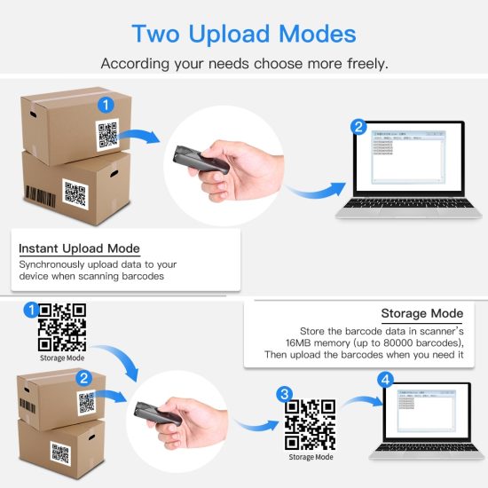 Mini Portable Barcode Scanner QR Code Screen Image Reader Data Matrix USB Wired Scanning  Bluetooth - Image 3