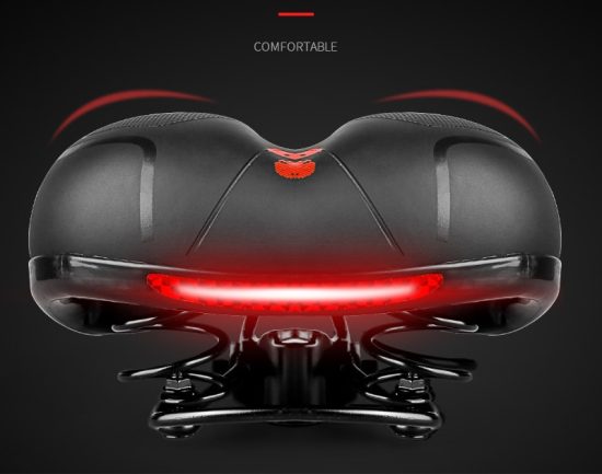 Reflective Shock Absorbing Hollow Bike Saddle Rainproof - Image 3