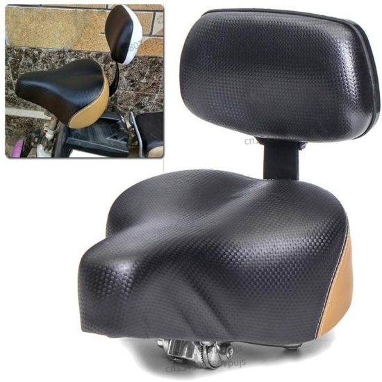 Bicycle Saddle Comfortable Cushion with Backrest Universal Soft Electric Scooter Wide Big Seat