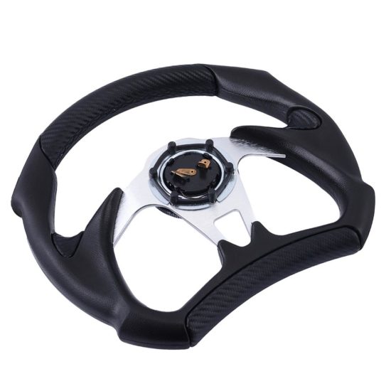 Racing Flat Steering Wheel Aluminum PVC Car JDM Sports Drifting Wheel Black Leather Effect - Image 3