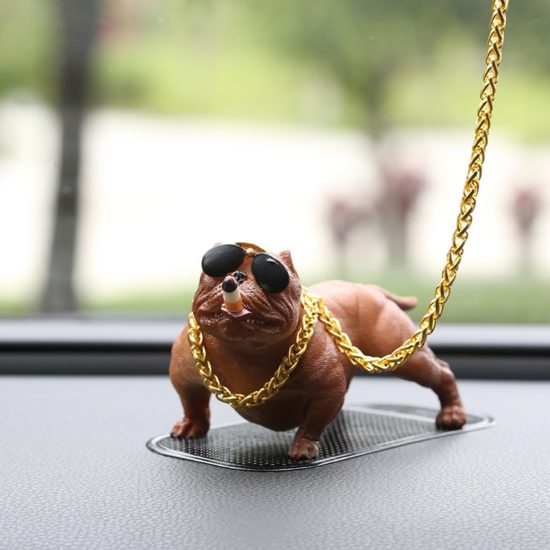 Dashboard Ornament Pitbull Dog Doll Auto Interior Accessories Ornaments Cute Home Decor - Image 3
