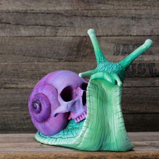 Snail Skull Sculpture gothic Decoration Figurine Crafts Home Decoration Art Craft Decor Sculpture - Image 2
