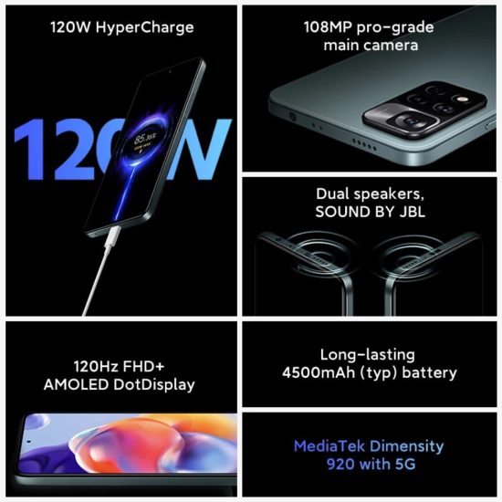 Xiaomi Redmi Note 11 Pro Global Version 5G 128GB/256GB Smartphone Octa-core Dimensity 920 AMOLED 108MP - Image 2