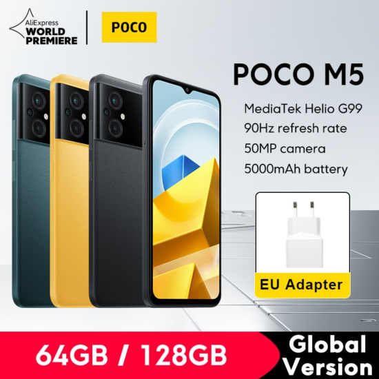 POCO M5 Smartphone 64GB/128GB NFC MTK G99 Octa Core 6.58" Display 50MP Camera 5000mAh