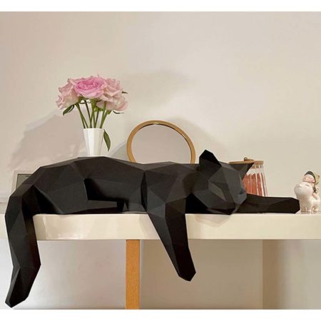 3D Paper Model Animal Sculpture DIY Crafts Decoration Cute Cat Handmade