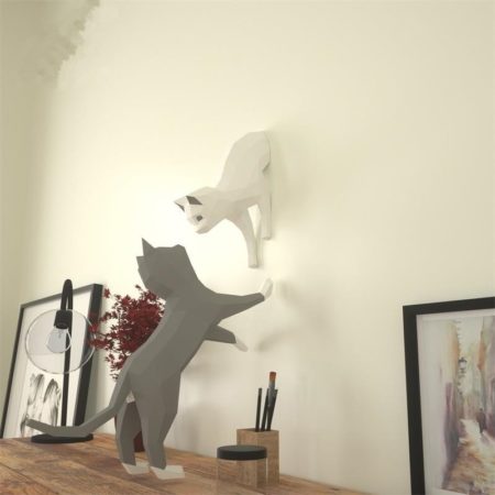 Cat Paper Model Decoration Ins Living Room Desktop Handmade Creative 3d For Wall