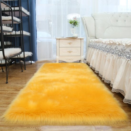 Carpet Floor Mat Long Hair Faux Fur Rugs Sheepskin Sheepskin For Bedroom Living Room - Image 3