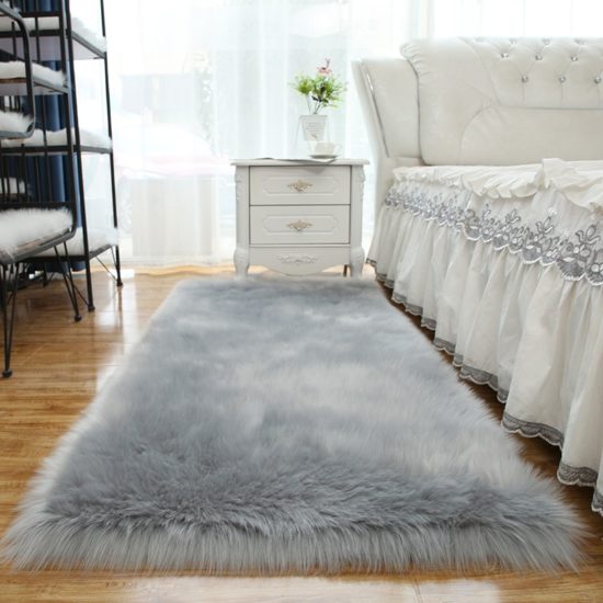 Carpet Floor Mat Long Hair Faux Fur Rugs Sheepskin Sheepskin For Bedroom Living Room - Image 2