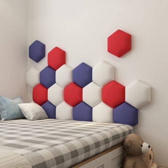 leather wall polygonal anti-collision soft 3D For Children's room living room bedroom background - Image 4