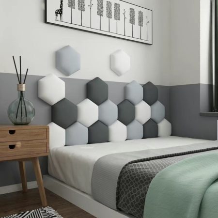 leather wall polygonal anti-collision soft 3D For Children's room living room bedroom background