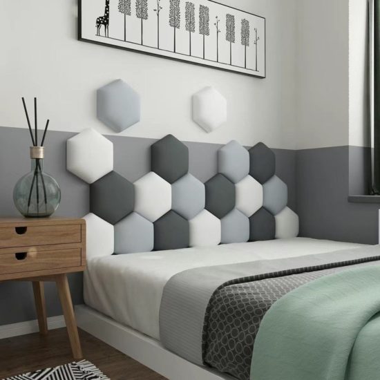 leather wall polygonal anti-collision soft 3D For Children's room living room bedroom background