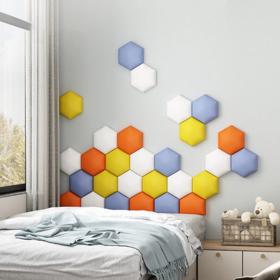 leather wall polygonal anti-collision soft 3D For Children's room living room bedroom background - Image 2