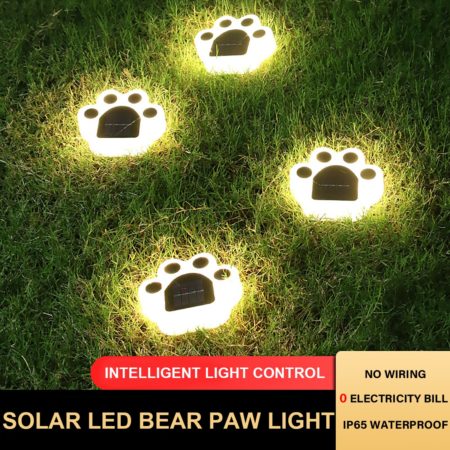 Solar LED Light Bear Paw Lamp Outdoor Waterproof Garden Decoration Landscape Buried Lights