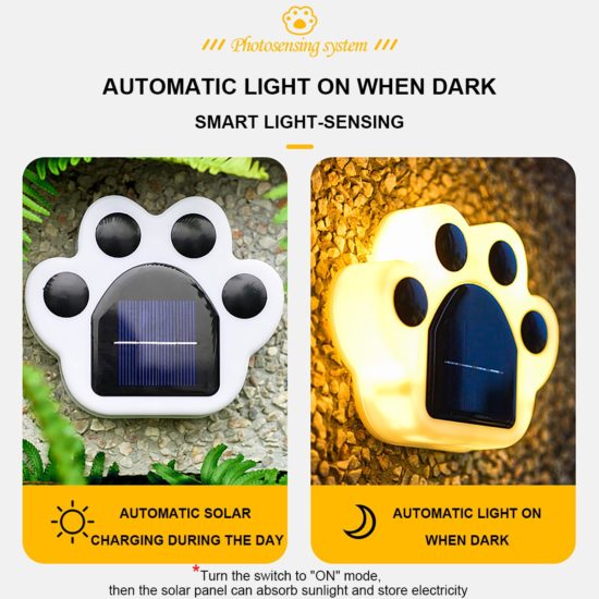 Solar LED Light Bear Paw Lamp Outdoor Waterproof Garden Decoration Landscape Buried Lights - Image 2