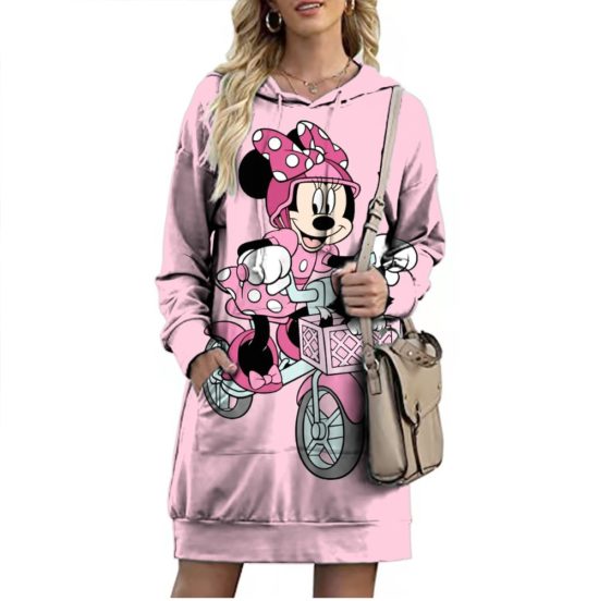 Long Sleeve Hoodie Dress Disney Branded Winnie the Pooh and Minnie Mouse Anime 3D Printing - Image 2