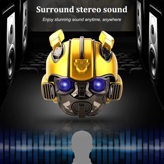 Transformers Bumblebee Helmet Wireless Speaker With Fm Radio Support Usb Mp3 TF for Kids - Image 2