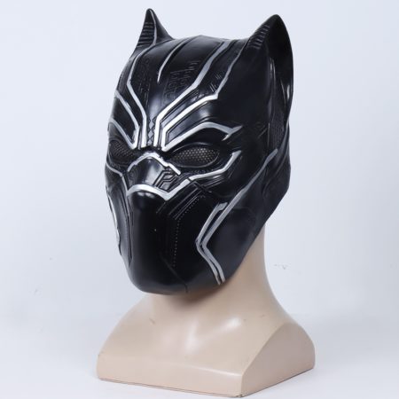 Marvel The Avengers Black Panther Latex Mask Cosplay Props Party Black Panther Face Helmet