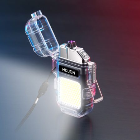 Electric Torch Transparent Waterproof Lighter Plasma Dual ARC Windproof USB Rechargeable