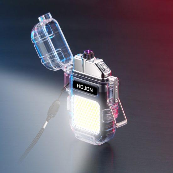Electric Torch Transparent Waterproof Lighter Plasma Dual ARC Windproof USB Rechargeable