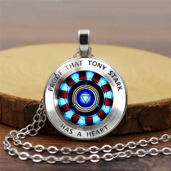 Marvel Legends Gem Cabochon Necklace Iron Man Avengers Endgame Necklace Kids Gift