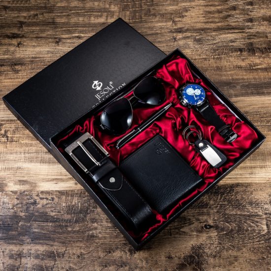 gift box For business Men's set Wallet belt watch pen glasses combination set - Image 2