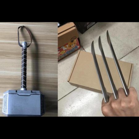 Thor Hammer Thanos Gloves Avengers Superhero Weapon X-men Wolverine Gauntlet Cosplay PVC Gift