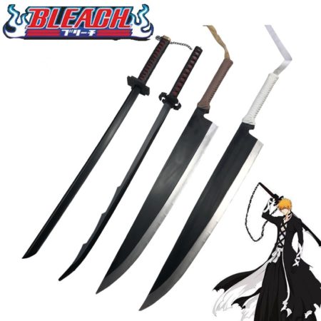 Bleach Sword Kurosaki Ichigo Sword Skyblock Moon Black Zanpakuto Katana Sword Weapon Safety PU Toy