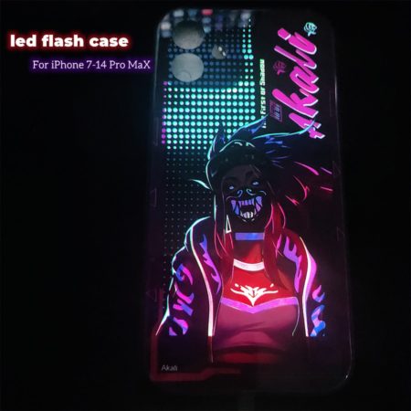 Anime Girl Boy Luminous Phone Case For iPhone Art Abstract Shockproof LED Cover